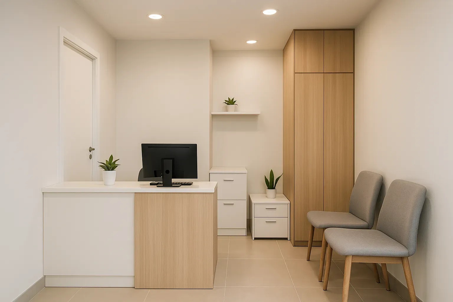Bright modern clinic reception at Skin Plastic and Cosmetic Surgery Clinic and Burn Center